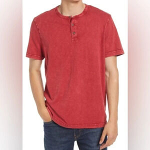 Treasure & Bond Acid Wash Slub Henley Shirt in Russet Red - NWOT - Size 2XL